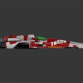Red And White TEIDG Spaceship Model With Streamlined Design And Racing Style