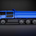 Blue Heavy Duty Dump Truck With Large Cargo Bed And Modern Exterior Design