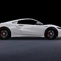 White Sports Car With Sleek Exterior Design Black Wheels And Red Brake Calipers