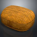 Handcrafted Bamboo Woven Oval Box With Natural Brown Texture And Closed Lid