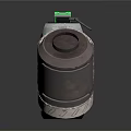 Two Mechanical Devices With Green Accents And Silver Textured Bodies