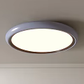 Modern Round Ceiling Mounted Light with White Lampshade Light Gray Frame and Bright Warm Glow 3d model