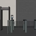 Stainless Steel Security Gate And Turnstile Access Control System With Face Recognition 3d model