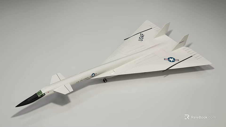 White Fighter Jet Model Featuring US Air Force Insignia And Streamlined Design Details 3d model 