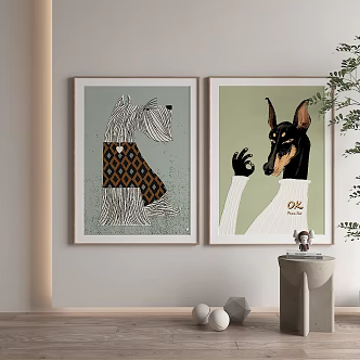 Nordic decorative painting 3d model