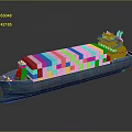 Large Cargo Ship With Colorful Stacked Containers And Rusted Hull For Ocean Transport