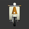 Vintage Orange And Cream Scooter With Classic Retro Styling And Reflective Finish