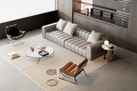 Modern Sofa Coffee Table Combination Sofa 3d model