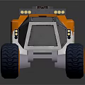 Orange And Gray Mars Rover With Large Wheels And MARS Logo For Space Exploration Mission
