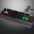 Mechanical Gaming Keyboard with Colorful RGB Backlit Keys and Detachable USB Cable Design