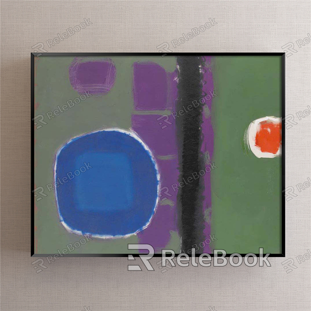 Modern Abstract Painting Simple Green Restaurant Decorative Elements Decorative Elements Decorative Painting model