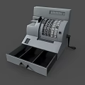 Classic Commercial Cash Register With Keyboard And Drawer For Business Use
