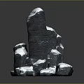 Snow Covered Rocky Terrain With Irregular Dark Stone Formations And Sharp Edges 3d model