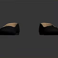 Pair of Women's Black Flat Shoes With Textured Upper And Light Brown Insole