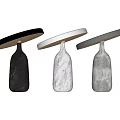 Modern Table Lamps With Marble Bases And Black Round Shades In Three Colors