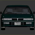 Classic Green Sedan With Sleek Body Design And Silver Wheels On Reflective Surface