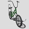 Stylish Green Bicycle With Curved Handlebars Black Seat And Rear Rack