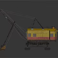 Large Yellow Red Crane Vehicle With Long Boom And Tracked Chassis