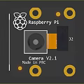 Raspberry Pi Camera V2.1 Module Design With Black Orange Casing And Mounting Holes 3d model