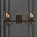 Modern Decorative Wall Lamp With Transparent Glass Shades Brass Base On Gray Striped Wall