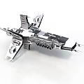 Detailed Silver Metallic Spacecraft Model With Intricate Aerodynamic Structure And Mechanical Components 3d model