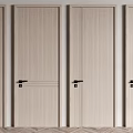 Light Wood Wooden Hinged Doors With Sleek Design And Textured Panels