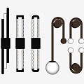 Modern Wall Lamps Featuring Black Gold Metal Frames Spherical Glass Shades And LED Tubes