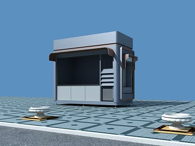 Modern newsstand 3d model
