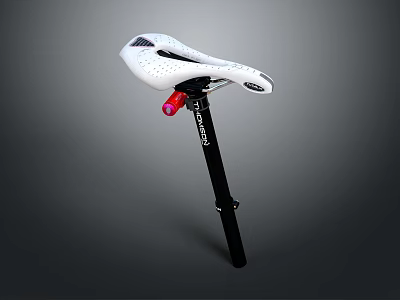 Hardware Tools Bicycle Saddle with Black Seat Post White Red Fizik Brand Durable Design 3d model
