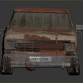 Rusty Old Pickup Truck With Weathered Exterior And Empty Bed 3D Rendering