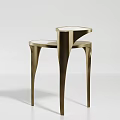 Modern Stacked Side Tables With Brass Legs And Transparent Glass Tops
