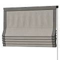 Modern Gray Pleated Curtain Design With Layered Fabric And Clean Lines 3d model