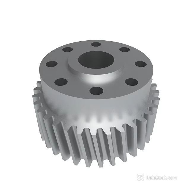 Industrial Metal Gear Component With Multiple Holes And Toothed Edges For Machinery Use 3d model 