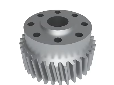 Industrial Metal Gear Component With Multiple Holes And Toothed Edges For Machinery Use 3d model