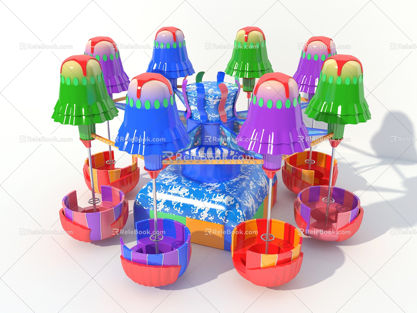 Free and unfettered jellyfish samba balloon flying chair amusement facilities 3d model