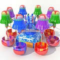 Free and unfettered jellyfish samba balloon flying chair amusement facilities 3d model