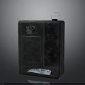 Black Metal Fuel Can With Light Fuel Oil Label And Industrial Design
