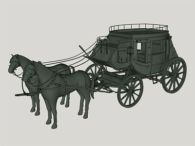 European-style carriage 3d model