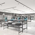 Modern Retail Store Interior With Display Racks Product Shelves And Lighting