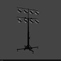 Portable Outdoor Light With Multiple Adjustable Heads On Wheeled Floor Stand 3d model
