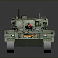 Modern Military Tank 3D Model With Turret Main Cannon Tracks Armor Plates And Red Markers
