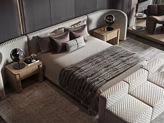 Modern style commodity bed 3d model