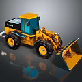 Liare Yellow Functional Loader With Large Bucket And Muddy Tires 3d model