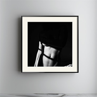 Modern Figure Painting Simple Black and White Figure Women Decorative Painting 3d model