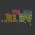 Rustic Outdoor Thatch Fence Structures With Wooden Poles And Natural Weave