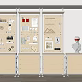 Modern aluminum profile storage rack hole board shelf display rack decorative rack optical axis 3d model