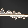 Modern Mountain Wave Design Chandelier With Glowing Light Lines And Elegant Frame 3d model