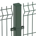 Durable Metal Wire Mesh Fence Design With Green Posts And Grid Structure 3d model
