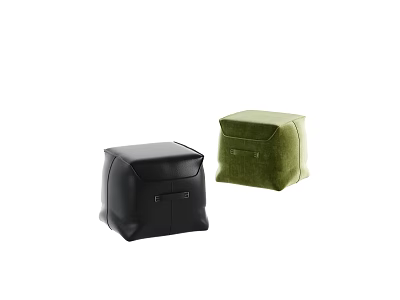 Black and Green Sofa Stools with Modern Design and Quality Upholstery 3d model