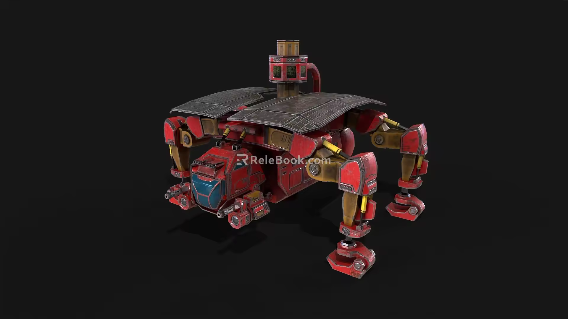 Sci-fi mecha quadruped robot mechanical armor war robot armed robot 3d model